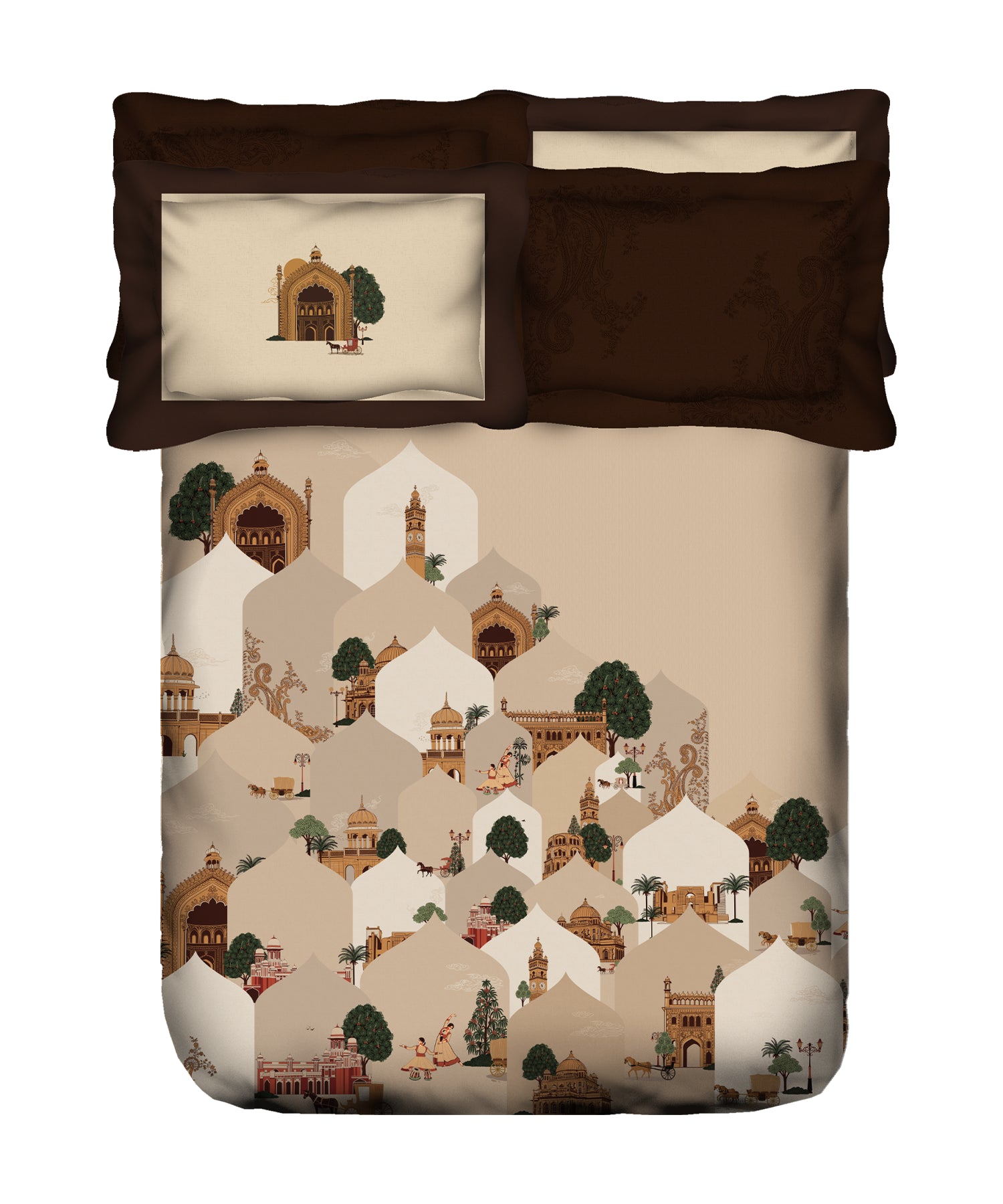 Classic Safarnama King Bedsheet Gift Box| Awadhi Ride | 210 TC Cotton| 2 Pillow Covers