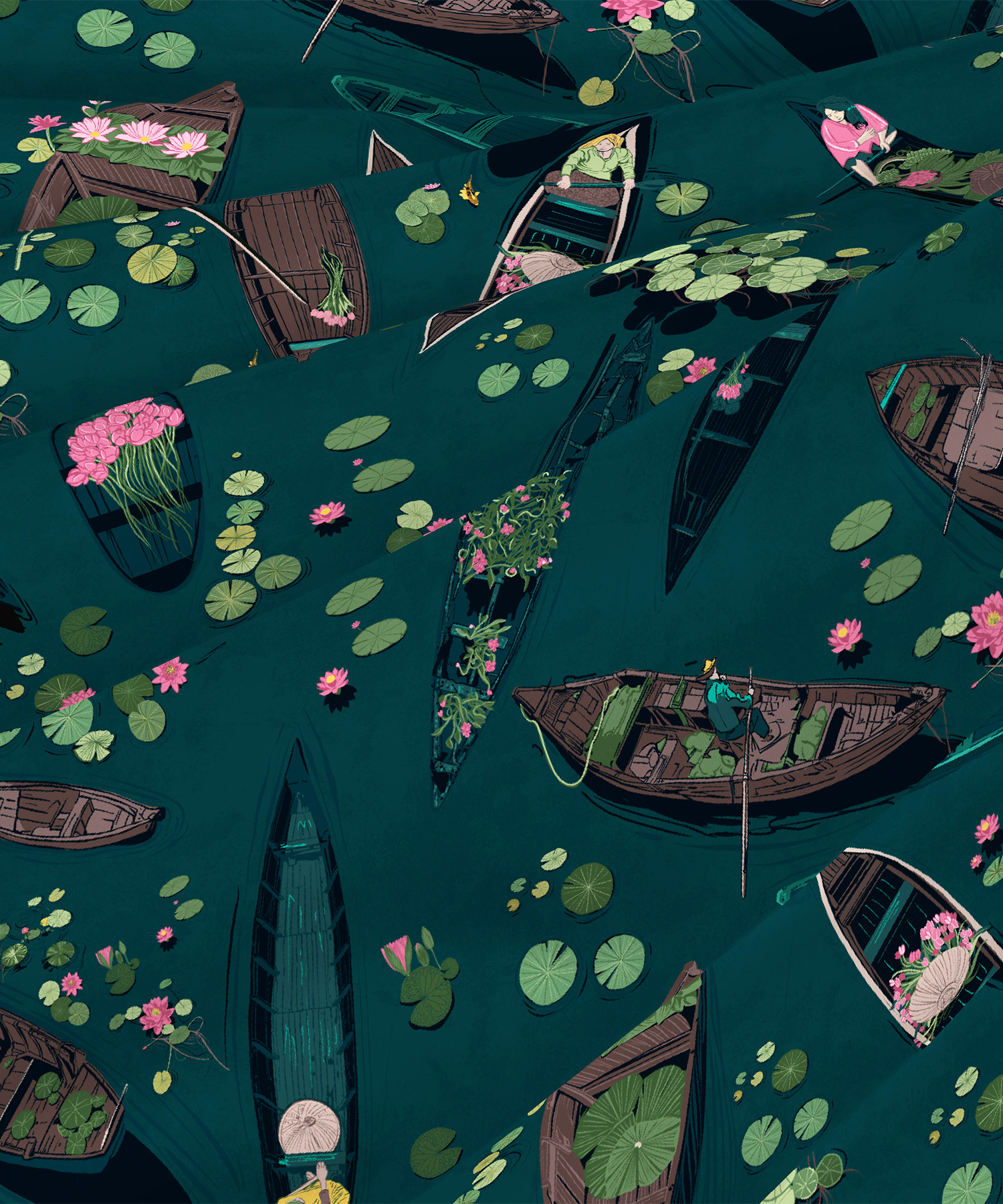 Classic Safarnama King Bedsheet Gift Box| Lakeside Drift | 210 TC Cotton| 2 Pillow Covers