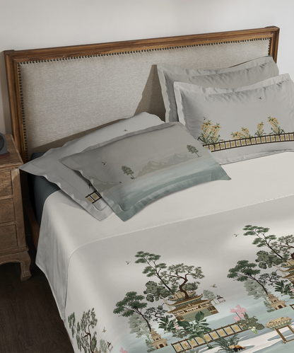 Classic Safarnama King Bedsheet Gift Box| Skybound Tracks | 210 TC Cotton| 2 Pillow Covers