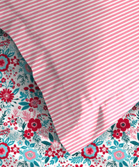 Urban Comfort Queen Bedsheet Set, Gardenia Blooms Pink|144 TC Cotton| 2 Pillow Covers