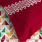 Urban Comfort Queen Bedsheet Set, Trippy Triangles Red |144 TC Cotton| 2 Pillow Covers