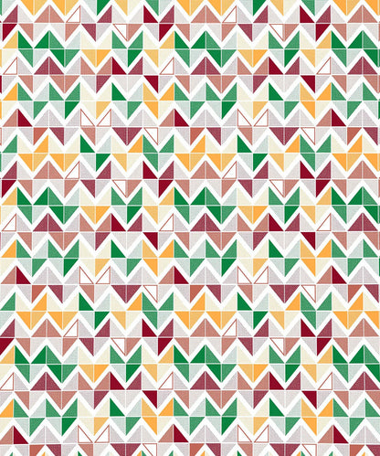 Urban Comfort Queen Bedsheet Set, Trippy Triangles Red |144 TC Cotton| 2 Pillow Covers