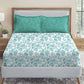Urban Comfort Queen Bedsheet Set, Juliet Blue |144 TC Cotton| 2 Pillow Covers
