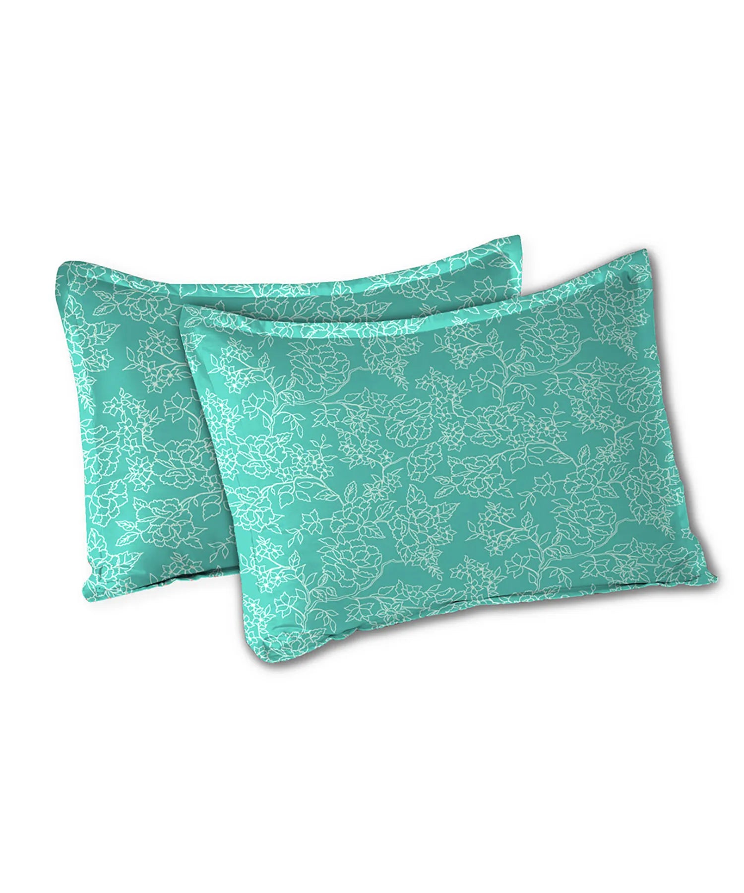 Urban Comfort Queen Bedsheet Set, Juliet Blue |144 TC Cotton| 2 Pillow Covers