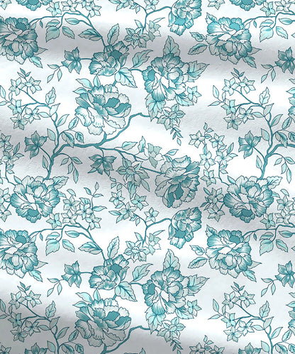 Urban Comfort Queen Bedsheet Set, Juliet Blue |144 TC Cotton| 2 Pillow Covers