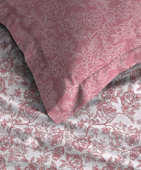 Urban Comfort Queen Bedsheet Set, Juliet Pink |144 TC Cotton| 2 Pillow Covers