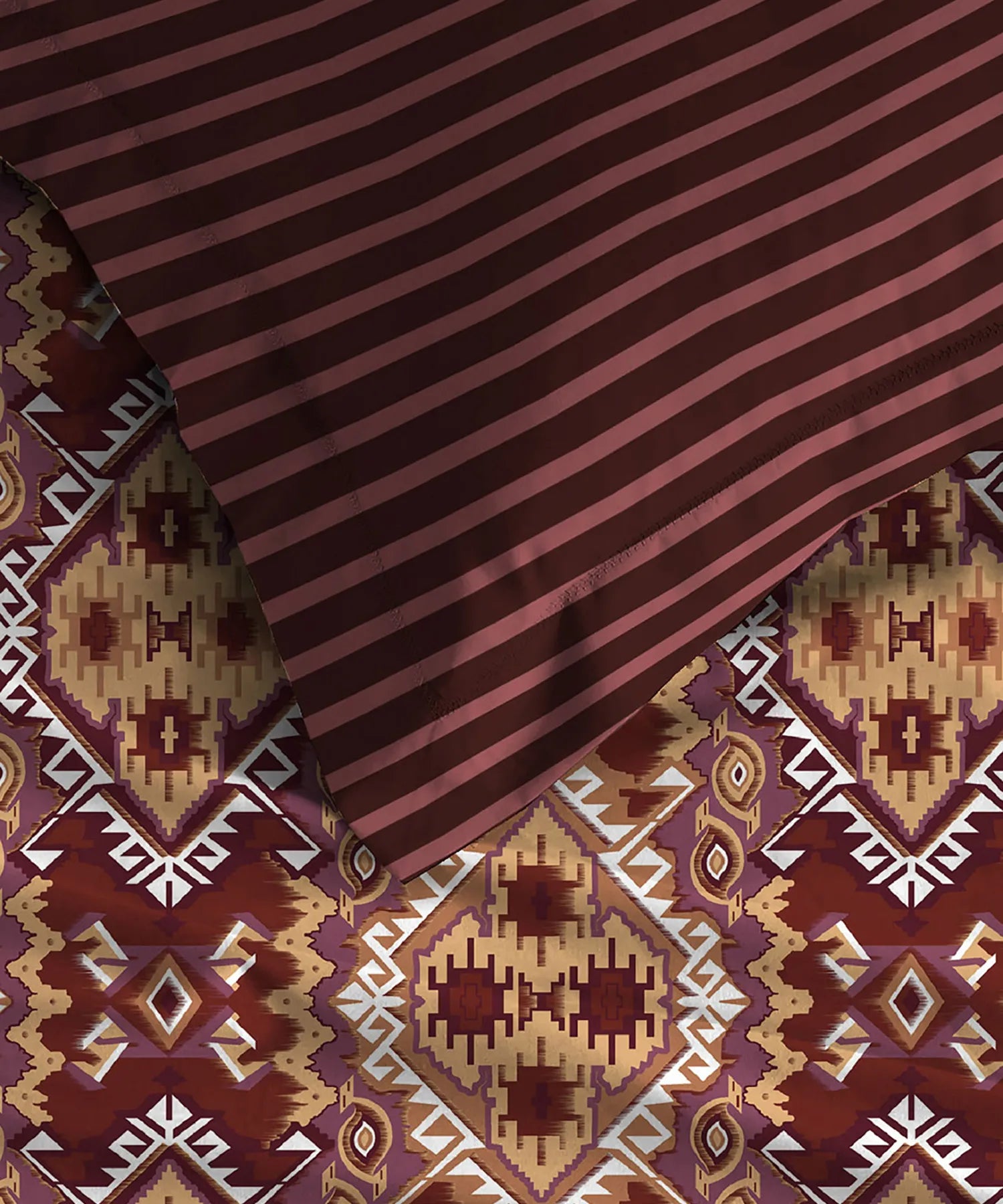 Urban Comfort Queen Bedsheet Set, Modern Brown |144 TC Cotton| 2 Pillow Covers