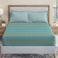 Urban Comfort Queen Bedsheet Set, Party Mood Teal |144 TC Cotton| 2 Pillow Covers