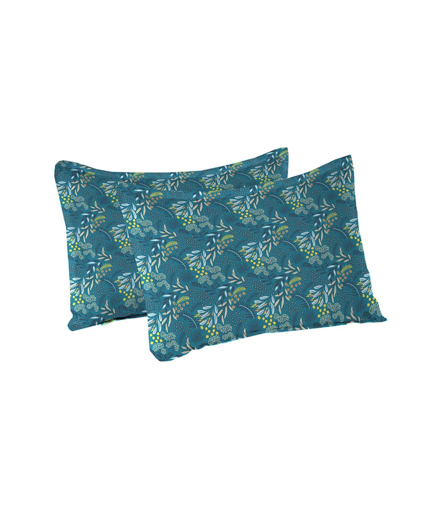 Urban Comfort Queen Bedsheet Set, Midnight Bloom |144 TC Cotton| 2 Pillow Covers