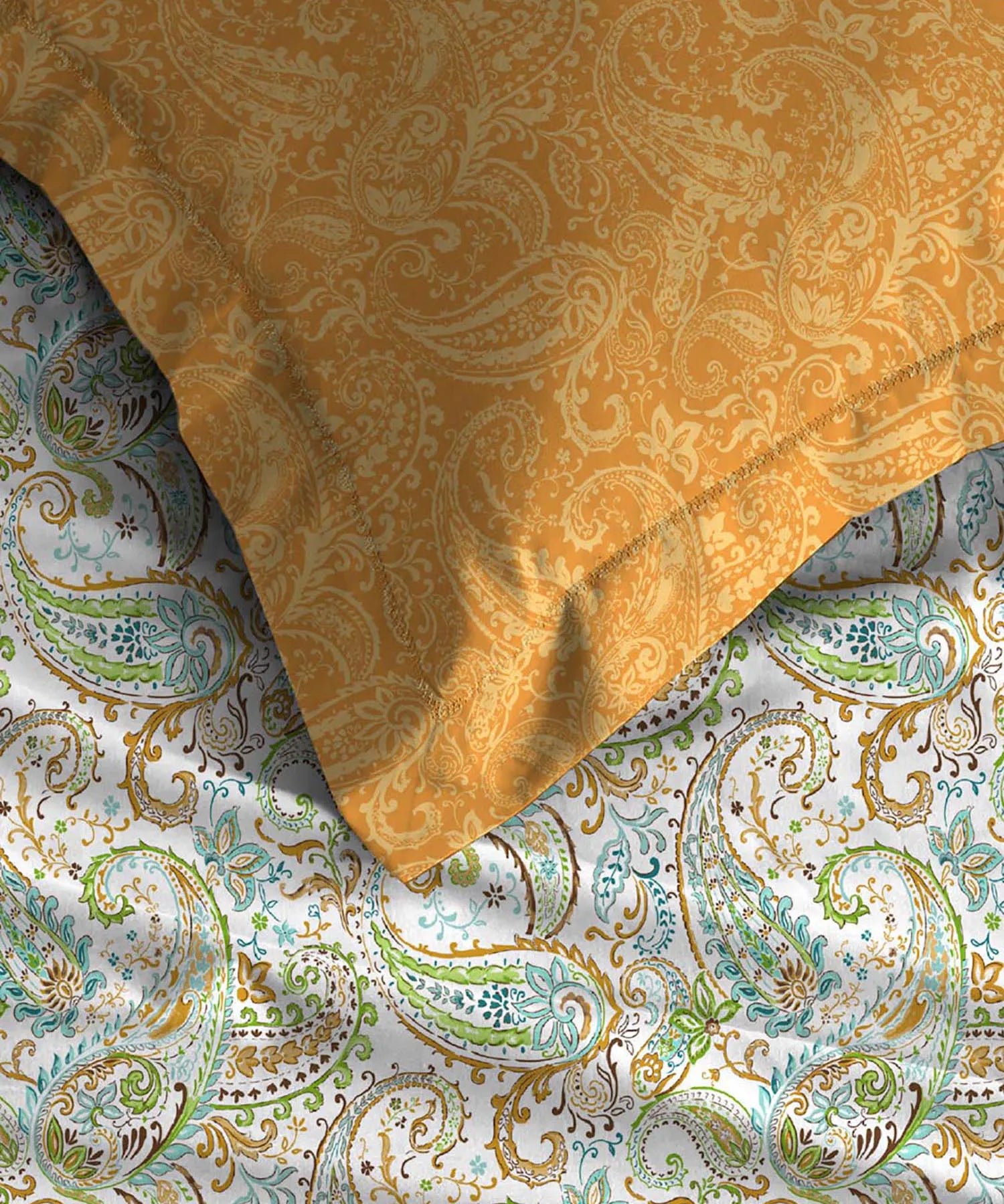 Urban Comfort Queen Bedsheet Set, Paisley Home |144 TC Cotton| 2 Pillow Covers