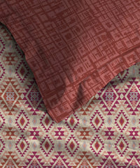 Urban Comfort Single Bedsheet Set, Aria Red |144 TC Cotton| 1 Pillow Covers