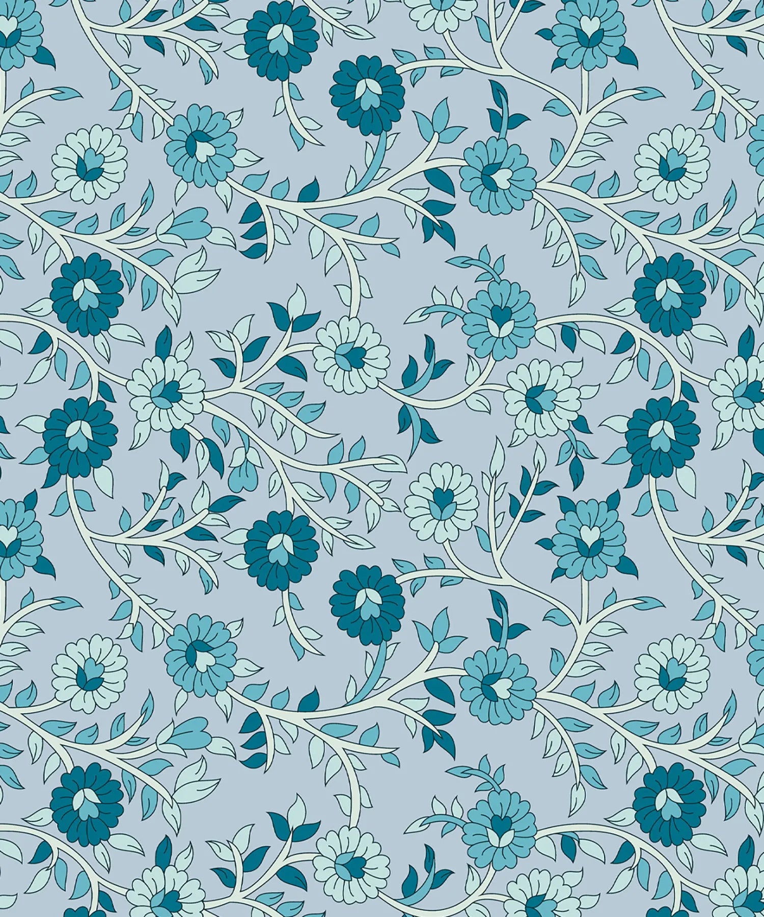 Urban Comfort Single Bedsheet Set, Desert Gardern Blue |144 TC Cotton| 1 Pillow Covers