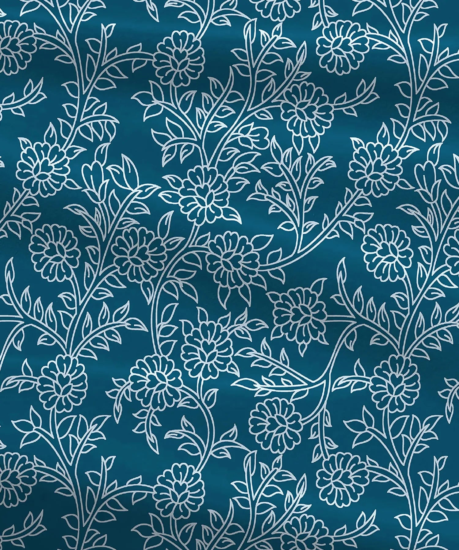 Urban Comfort Single Bedsheet Set, Desert Gardern Blue |144 TC Cotton| 1 Pillow Covers