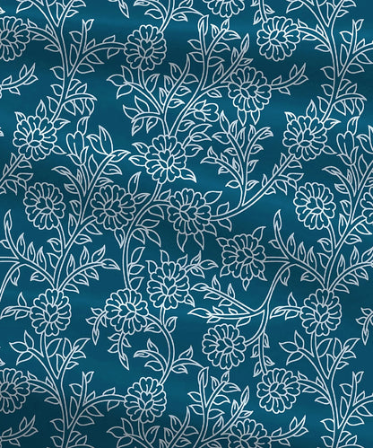 Urban Comfort Single Bedsheet Set, Desert Gardern Blue |144 TC Cotton| 1 Pillow Covers