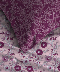 Urban Comfort Single Bedsheet Set, Desert Gardern Pink |144 TC Cotton| 1 Pillow Covers