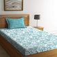 Urban Comfort Single Bedsheet Set, Juliet Blue |144 TC Cotton| 1 Pillow Covers