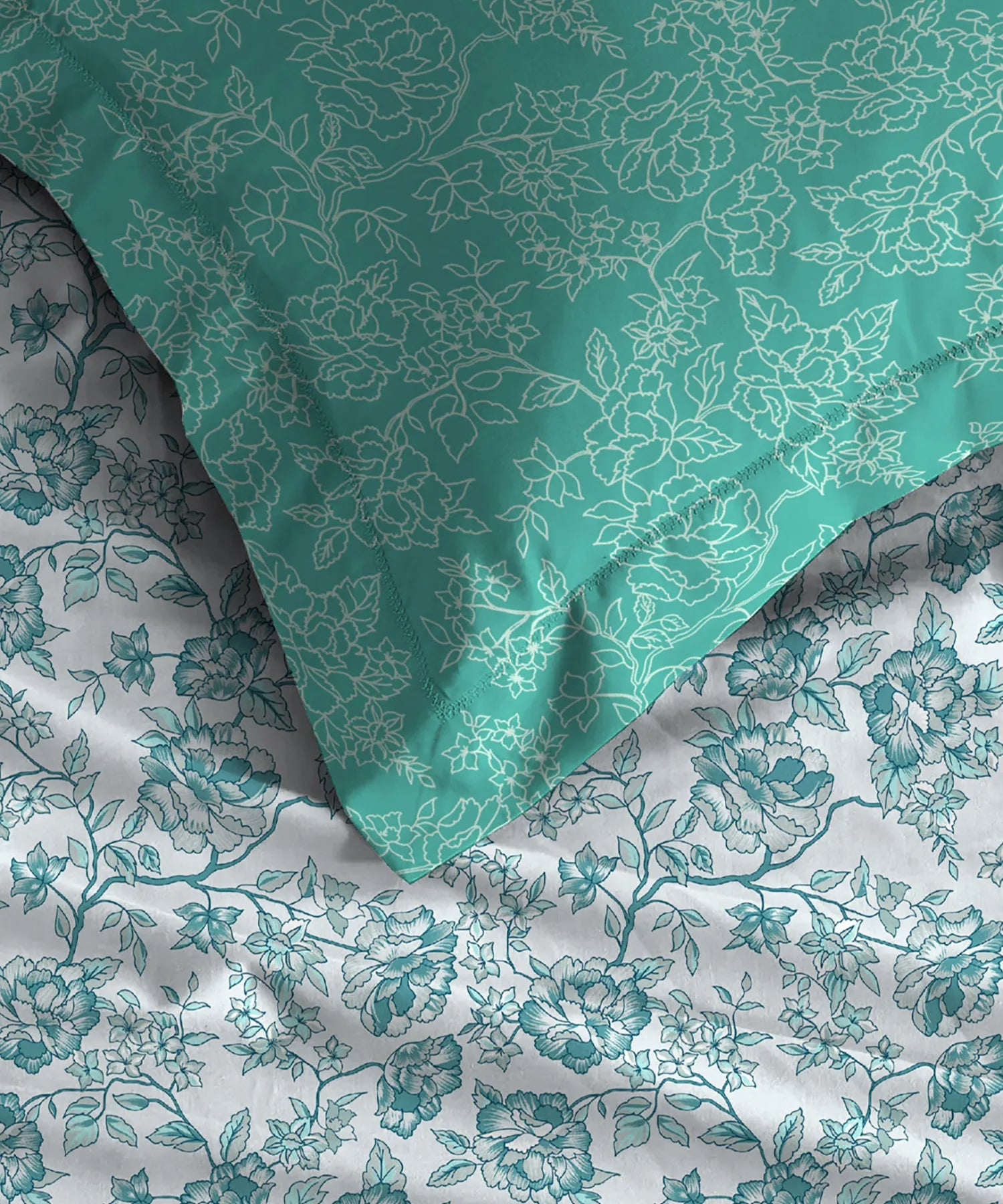 Urban Comfort Single Bedsheet Set, Juliet Blue |144 TC Cotton| 1 Pillow Covers