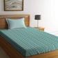 Urban Comfort Single Bedsheet Set, Party Mood Teal|144 TC Cotton| 1 Pillow Covers