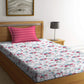 Urban Comfort Single Bedsheet Set, Sunset Magenta |144 TC Cotton| 1 Pillow Covers