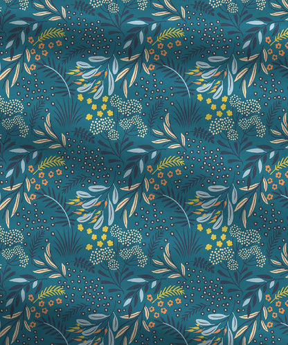 Urban Comfort Single Bedsheet Set, Midnight Bloom |144 TC Cotton| 1 Pillow Covers