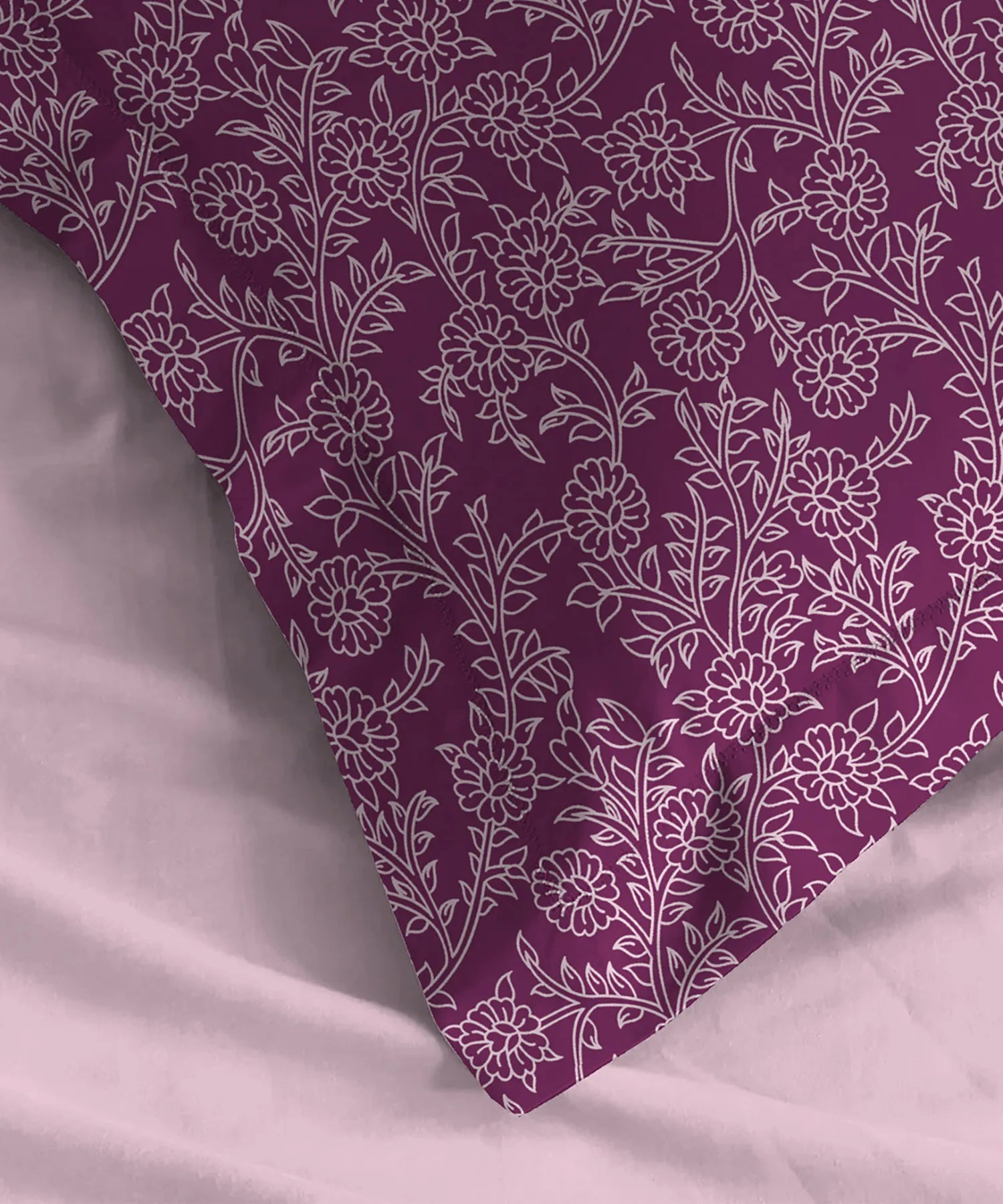 Urban Comfort Pillow Covers Set, Desert Gardern Pink| 144 TC Cotton
