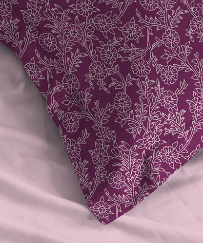 Urban Comfort Pillow Covers Set, Desert Gardern Pink| 144 TC Cotton