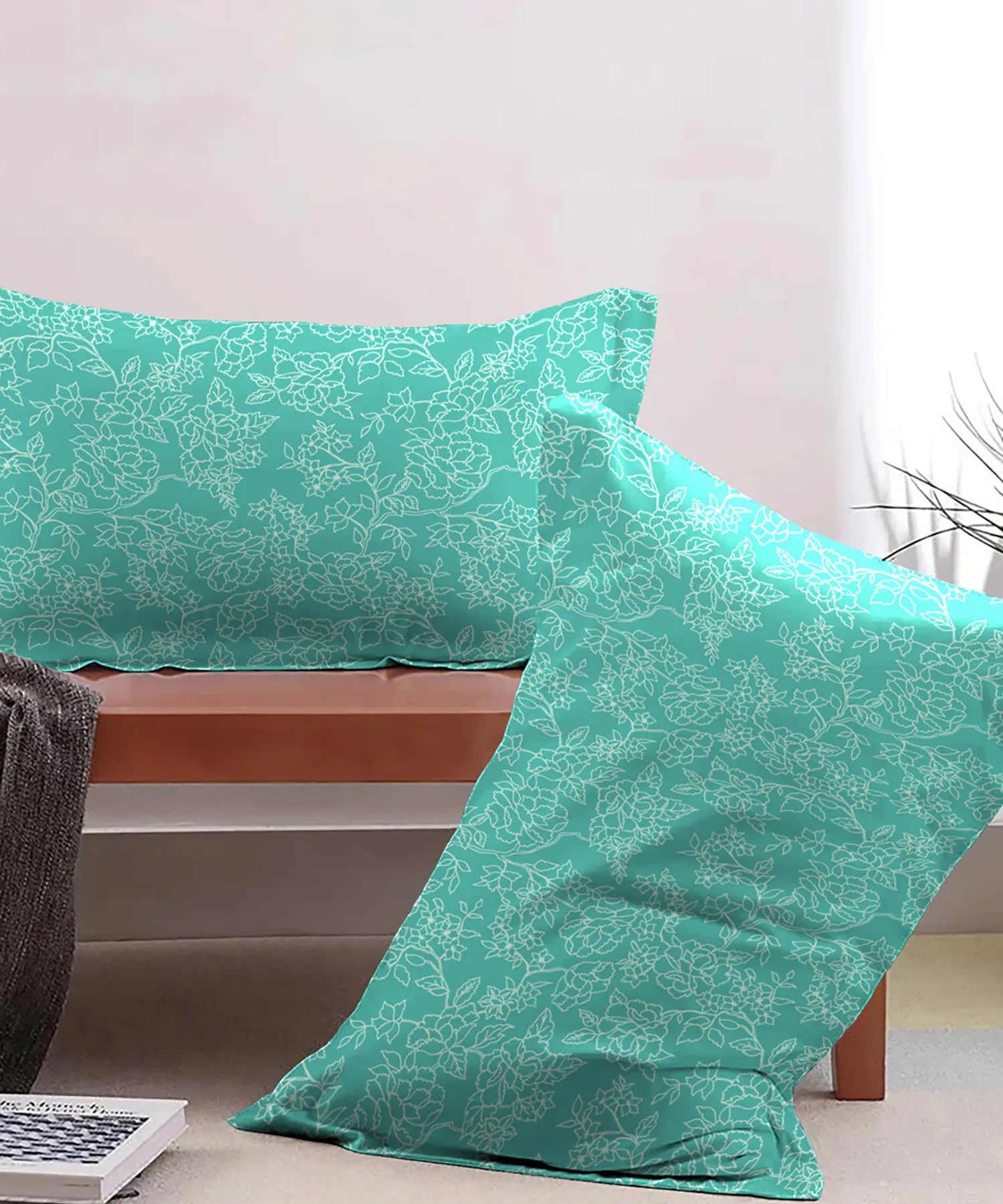 Urban Comfort Pillow Covers Set, Juliet Blue| 144 TC Cotton