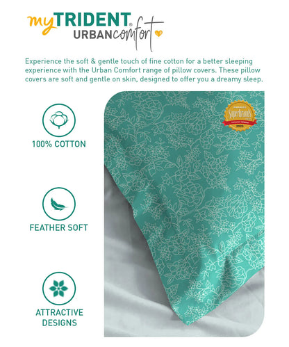 Urban Comfort Pillow Covers Set, Juliet Blue| 144 TC Cotton