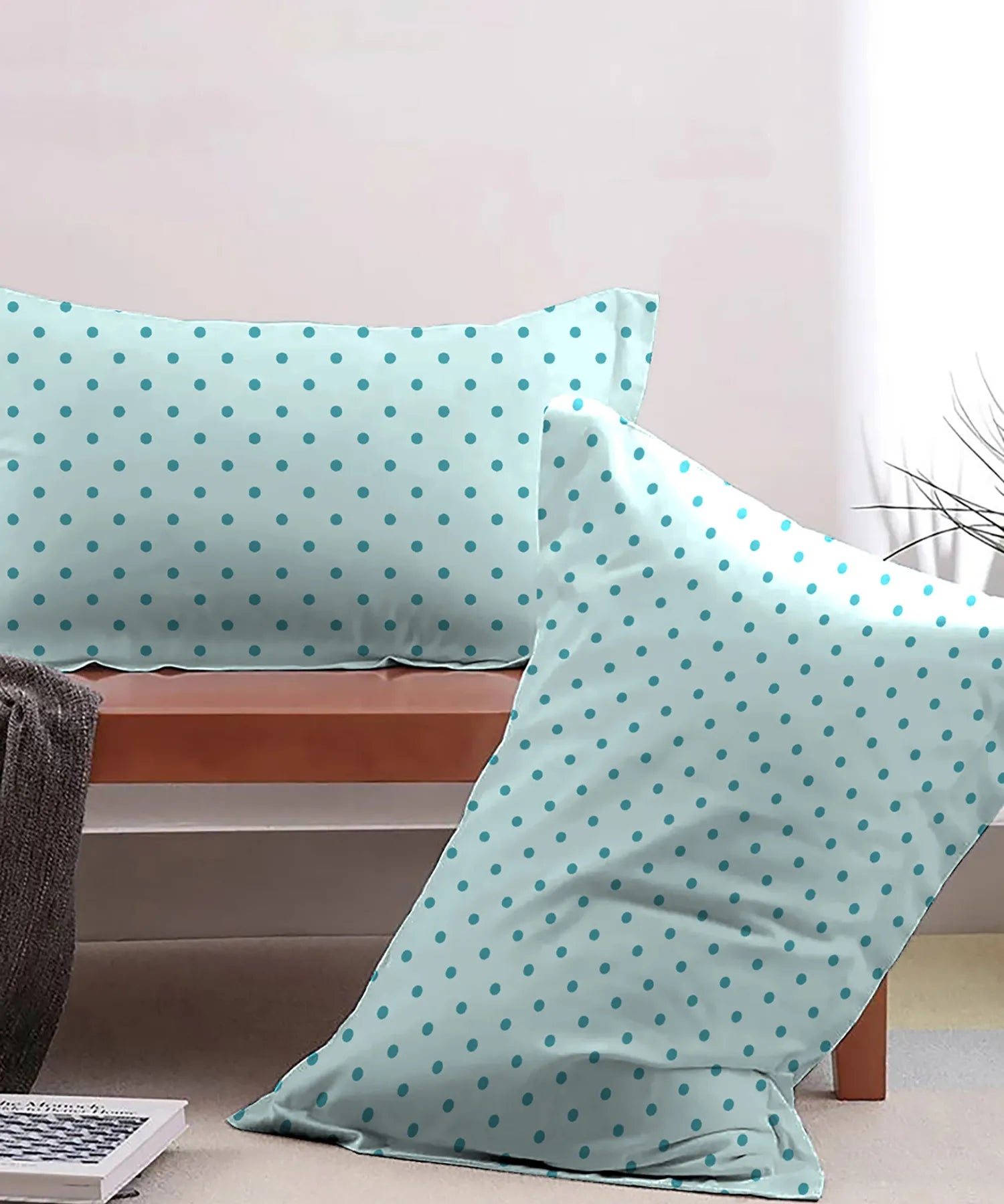 Urban Comfort Pillow Covers Set, Party Mood Teal| 144 TC Cotton
