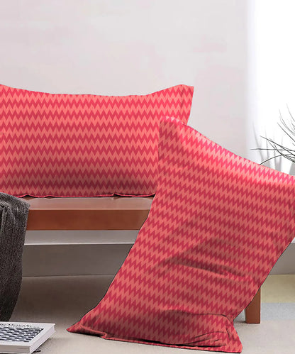 Urban Comfort Pillow Covers Set, Sunset Magenta| 144 TC Cotton