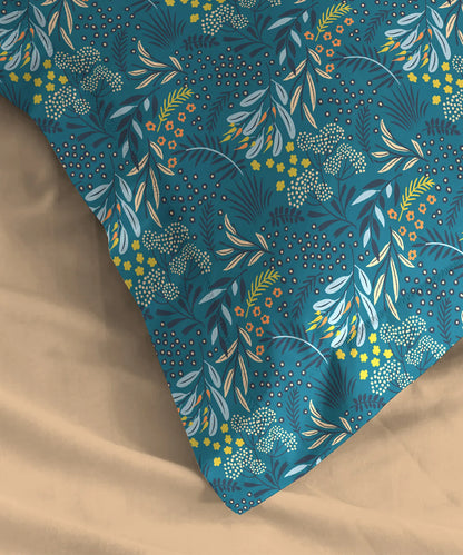 Urban Comfort Pillow Covers Set, Midnight Bloom| 144 TC Cotton