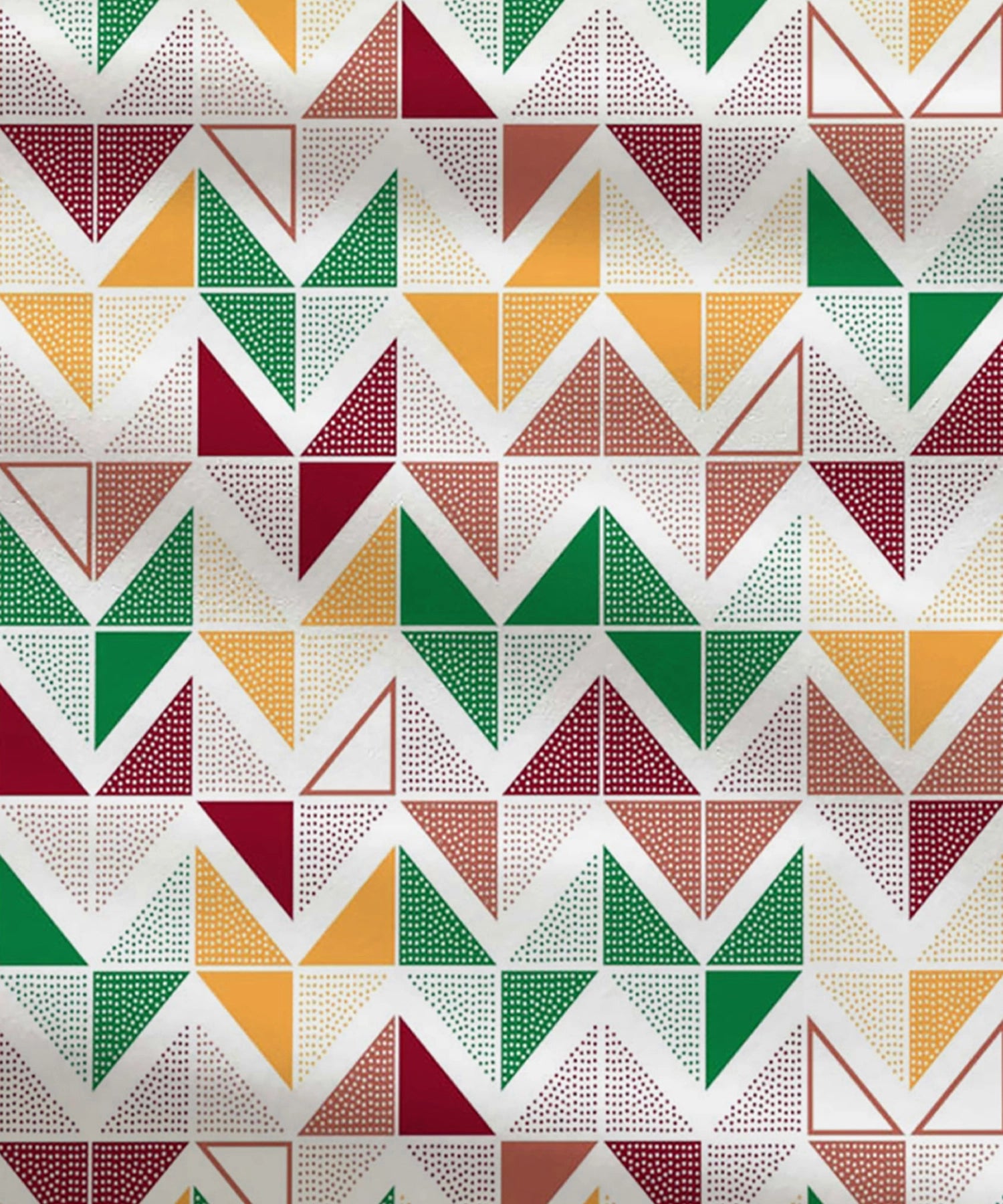 Urban Comfort King Fitted Bedsheet Set, Trippy Triangles Red|144 TC Cotton| 2 Pillow Covers