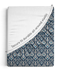 Urban Comfort King Fitted Bedsheet Set, Audrey |144 TC Cotton| 2 Pillow Covers