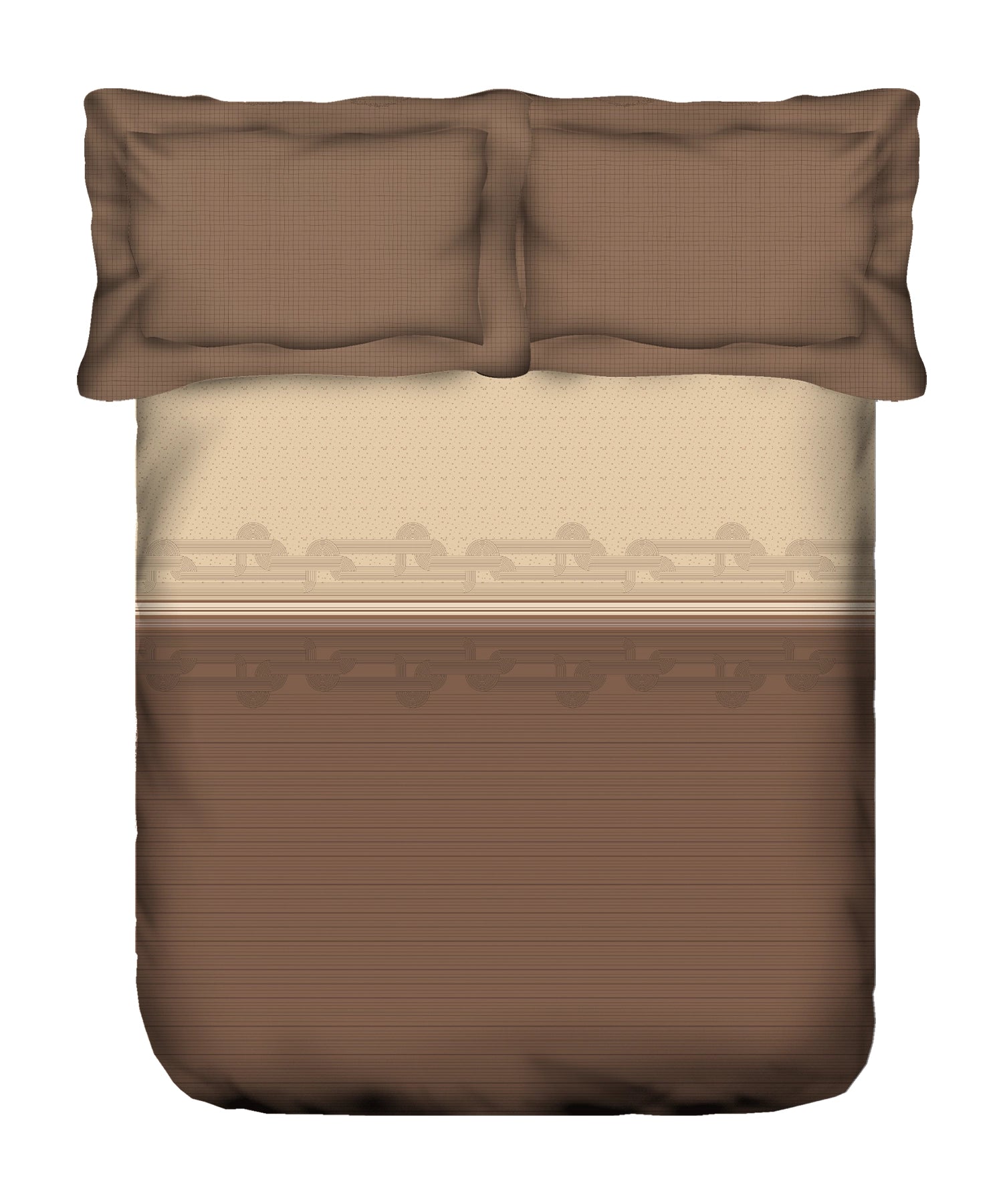 Aroma King Bedsheet Set, Bark Sandalwood|180 TC Cotton|2 Pillow Covers