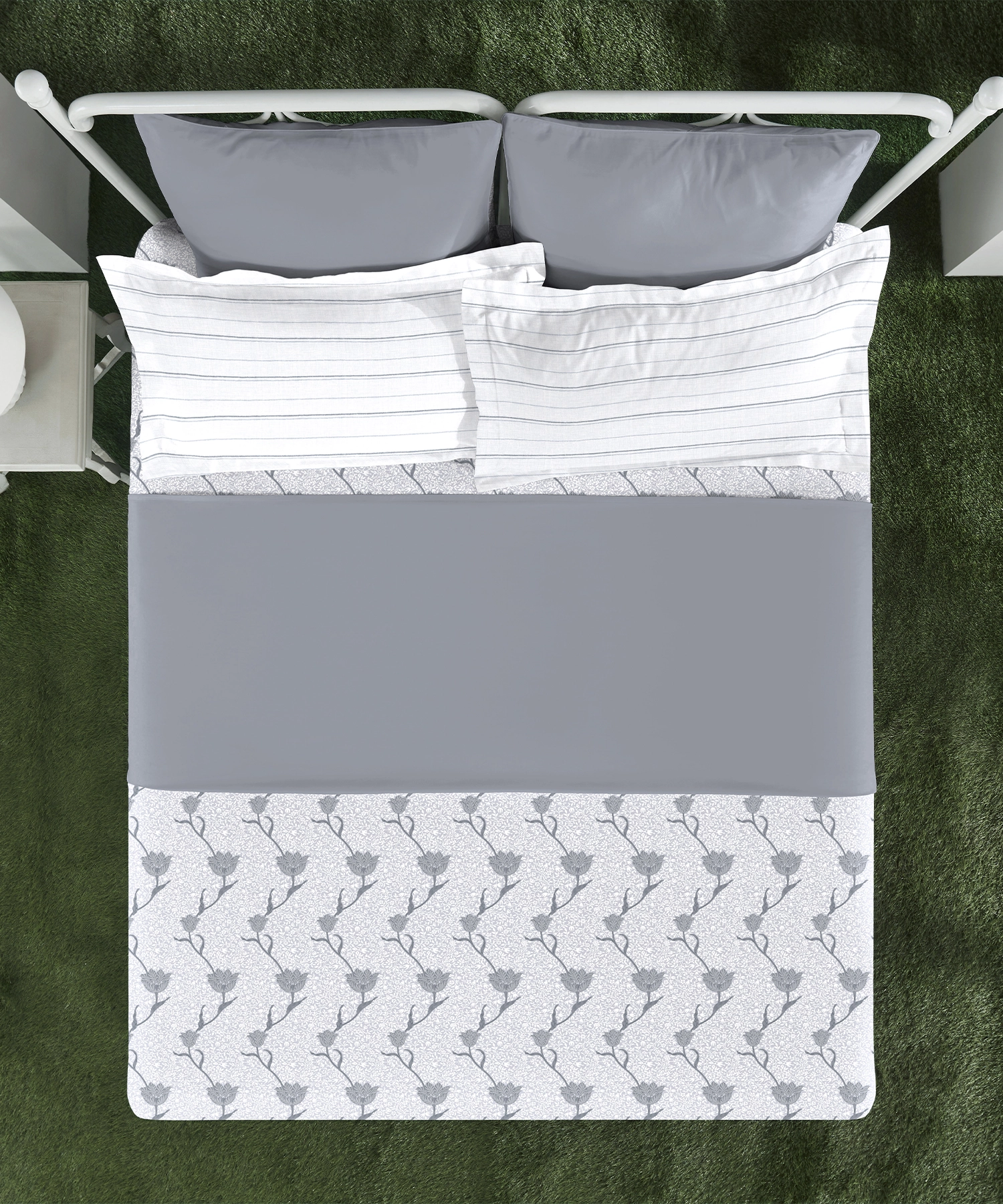 Aroma King Bedsheet Set, Oriental Lily|180 TC Cotton|2 Pillow Covers