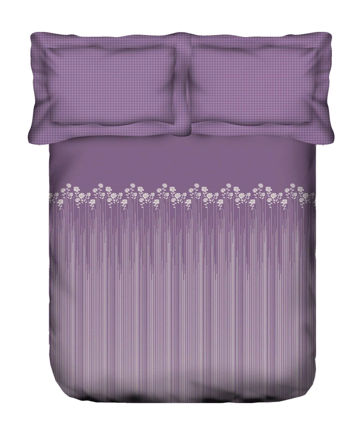 Aroma King Bedsheet Set, Iris Lavender|180 TC Cotton|2 Pillow Covers