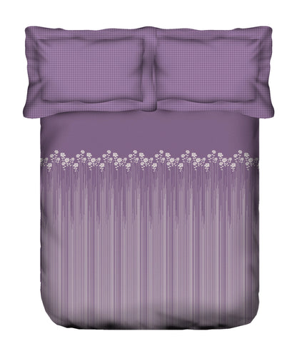 Aroma King Bedsheet Set, Iris Lavender|180 TC Cotton|2 Pillow Covers
