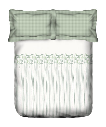 Aroma King Bedsheet Set, Fern Green Apple|180 TC Cotton|2 Pillow Covers
