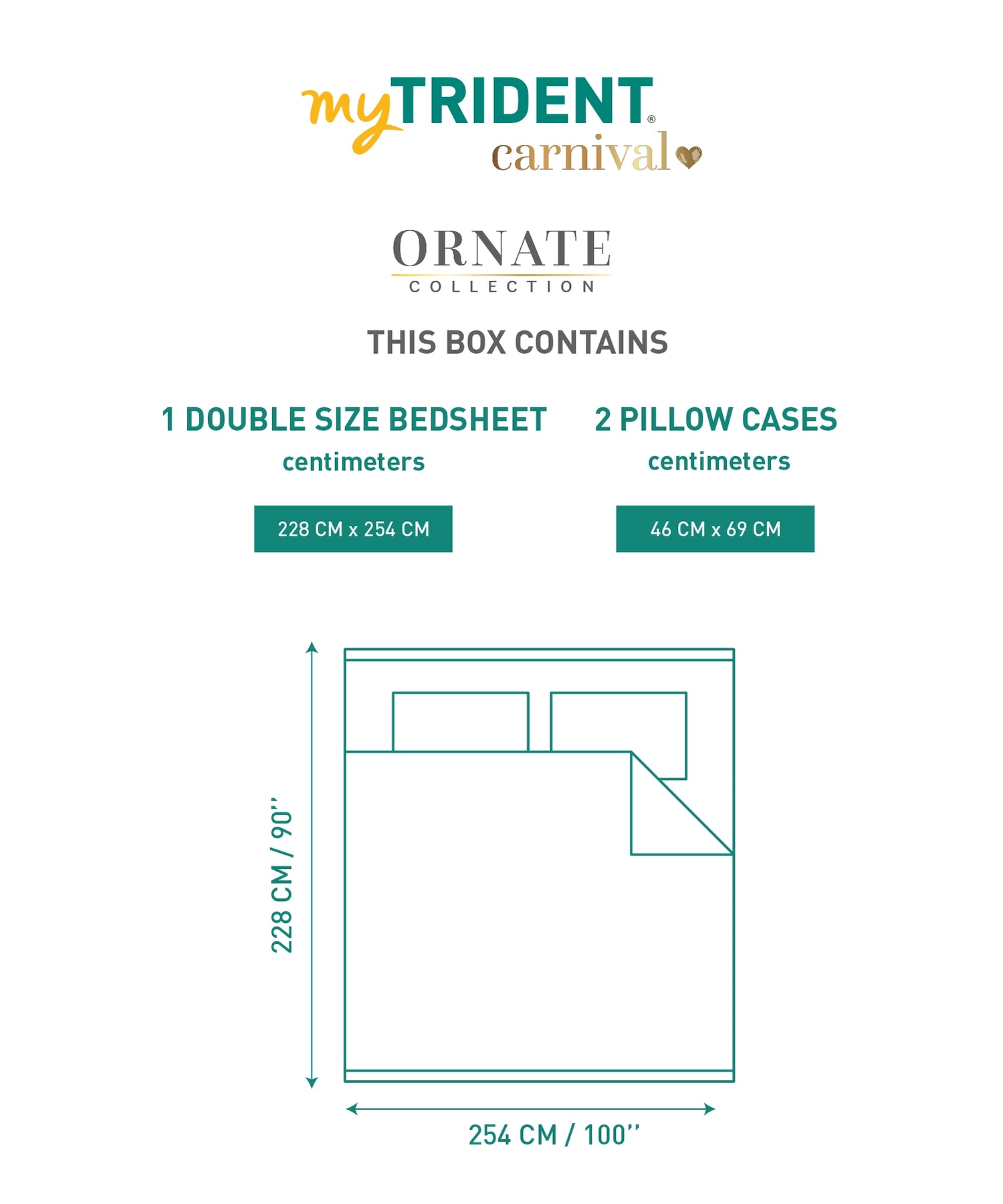 Carnival Ornate Queen Bedsheet, Chaithra Ice Green |144 TC Cotton| 2 Pillow Covers