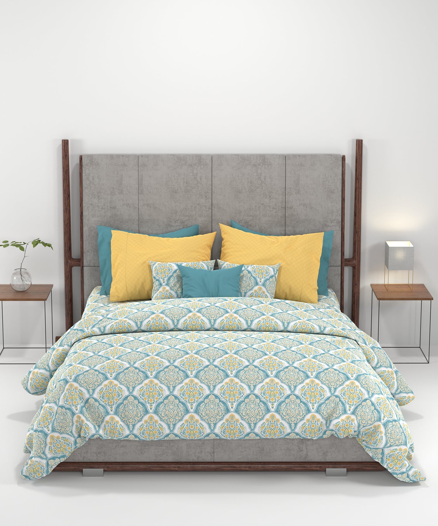 Carnival Ornate Queen Bedsheet, Manohari Cobalt Blue|144 TC Cotton| 2 Pillow Covers