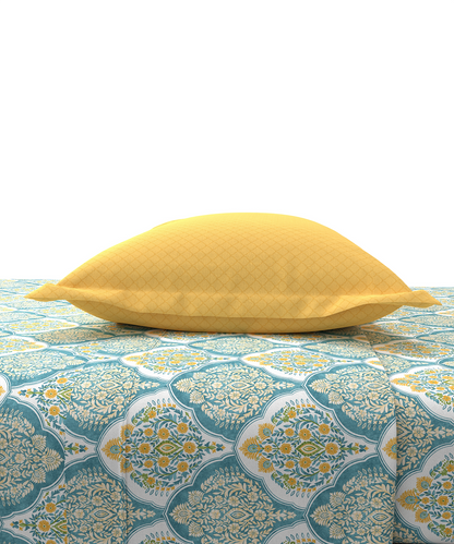 Carnival Ornate Queen Bedsheet, Manohari Cobalt Blue|144 TC Cotton| 2 Pillow Covers