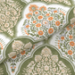 Carnival Ornate Queen Bedsheet, Manohari Sage |144 TC Cotton| 2 Pillow Covers