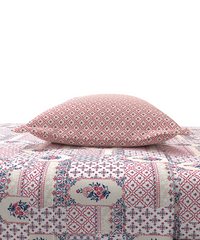 Carnival Ornate Queen Bedsheet, Meera Pink|144 TC Cotton| 2 Pillow Covers
