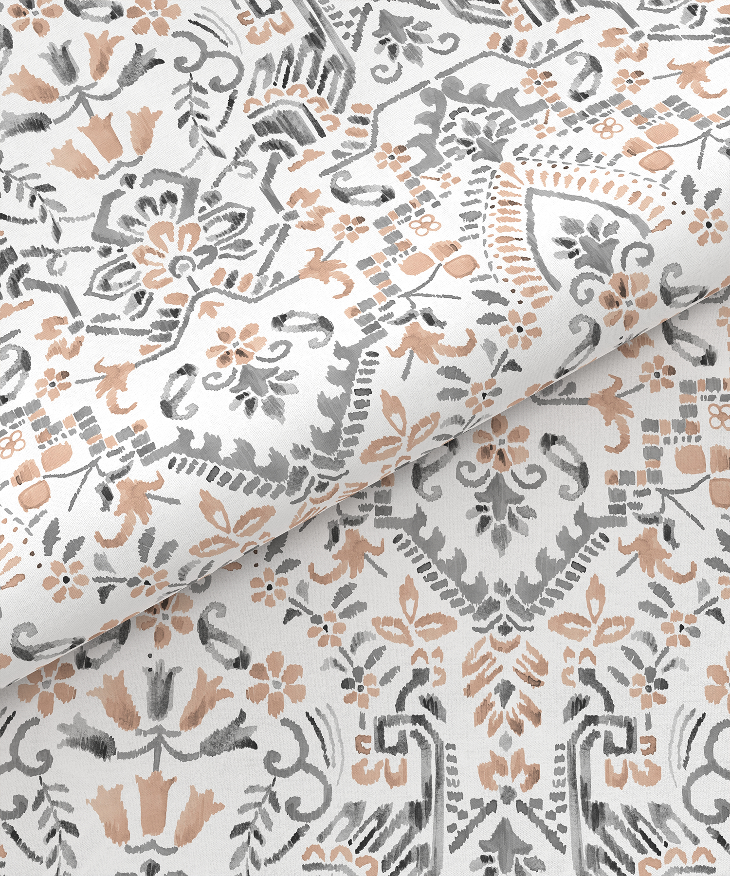 Carnival Ornate Queen Bedsheet, Mehendi Rust |144 TC Cotton| 2 Pillow Covers
