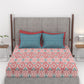 Carnival Ornate Queen Bedsheet, Saaj Red |144 TC Cotton| 2 Pillow Covers