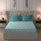 Moments Queen Bedsheet Set, Diana Teal|120 TC Cotton