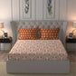 Moments Queen Bedsheet Set, Diana Rust|120 TC Cotton
