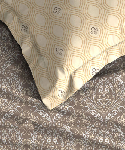 Moments Queen Bedsheet Set,Irene Mocha |120 TC Cotton