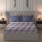 Moments Queen Bedsheet Set,Vivienne Blue|120 TC Cotton