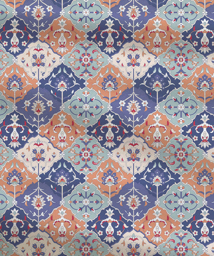 Moments Queen Bedsheet Set,Vivienne Blue|120 TC Cotton